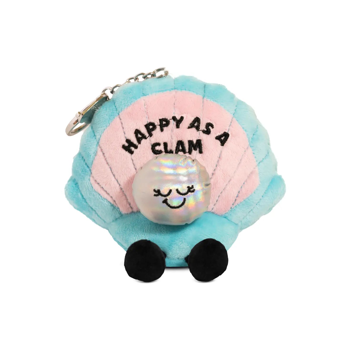 "Happy as a Clam" Plush Keychain