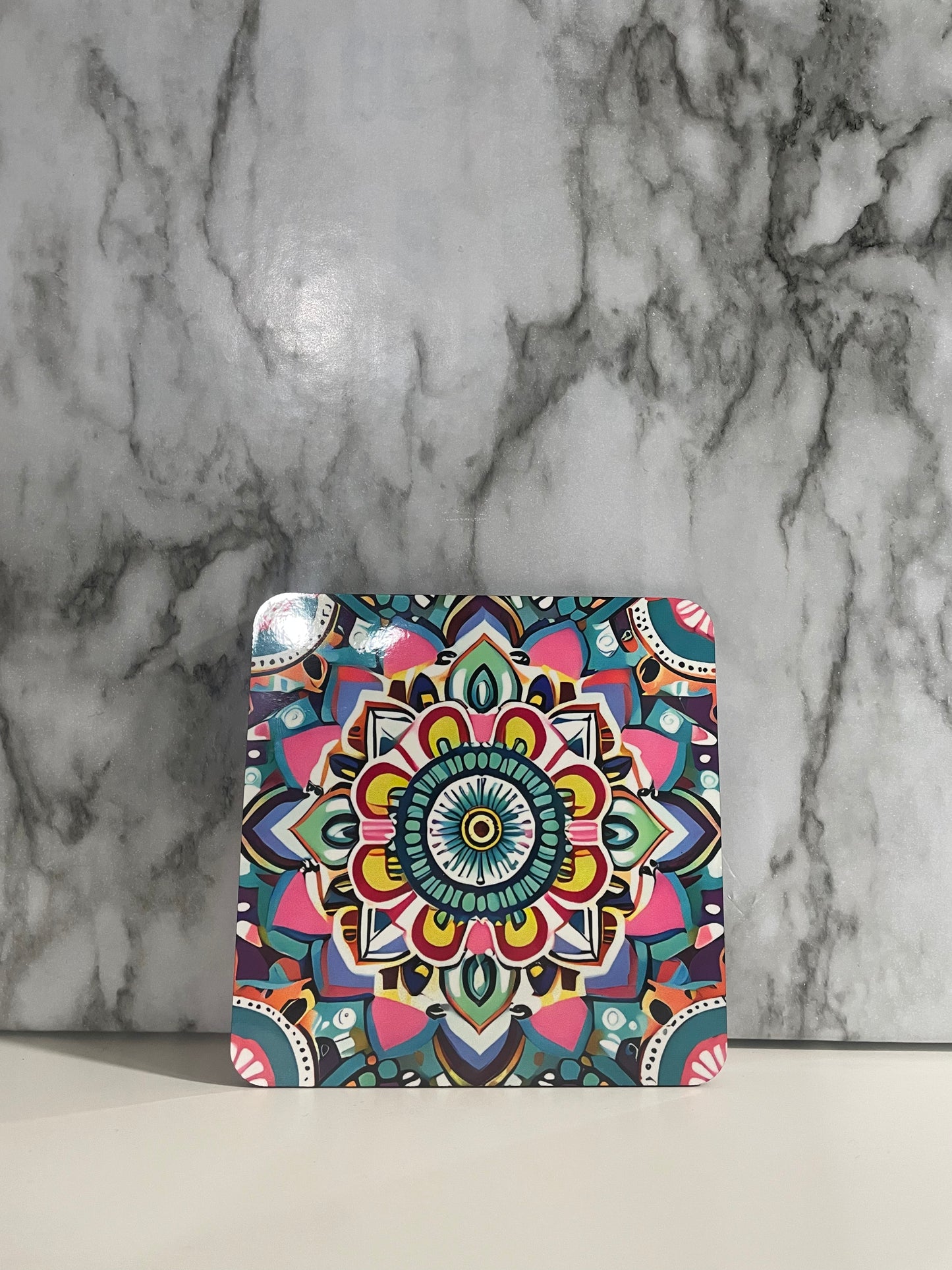 Colorful Mandala Cork Coaster