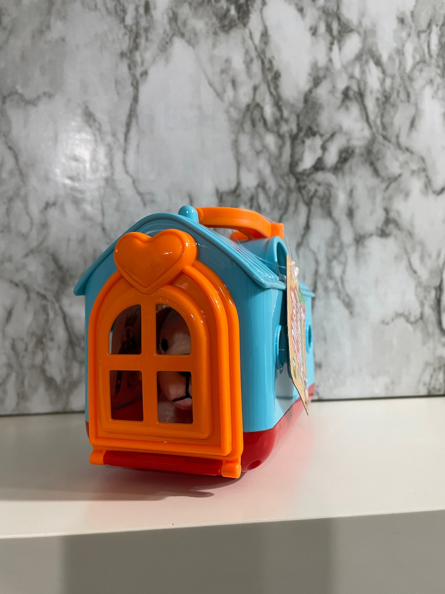 Pet Carrier w/ Plush Dog- Blue