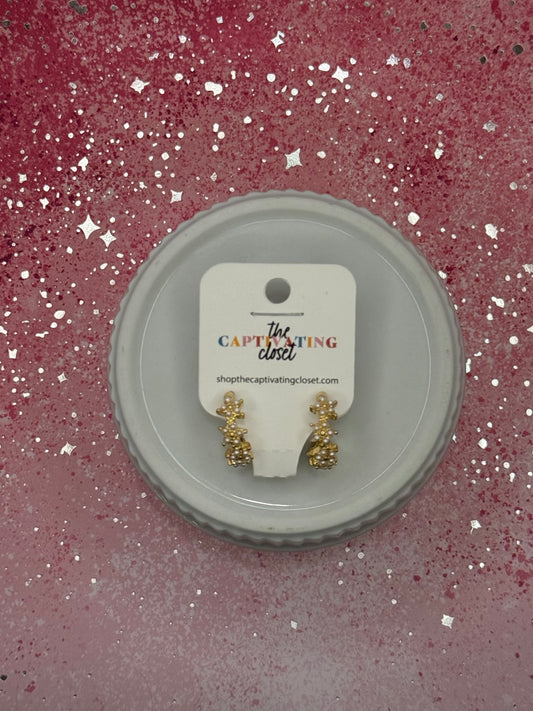 Gold Star w/ Pearls Hoop Earring