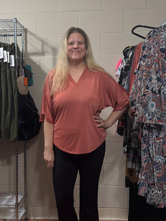 Terracotta 3/4 Sleeve Top