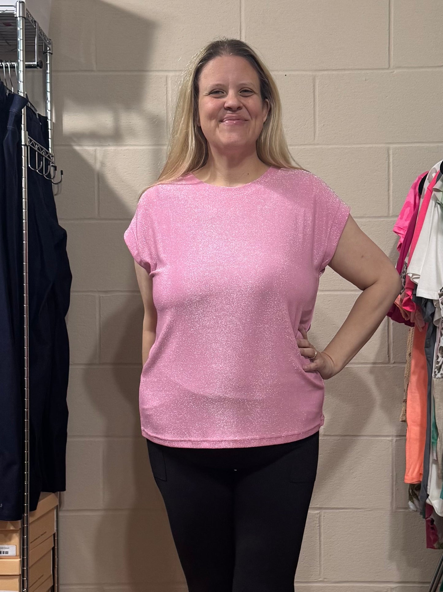 Light Pink Sparkly Top