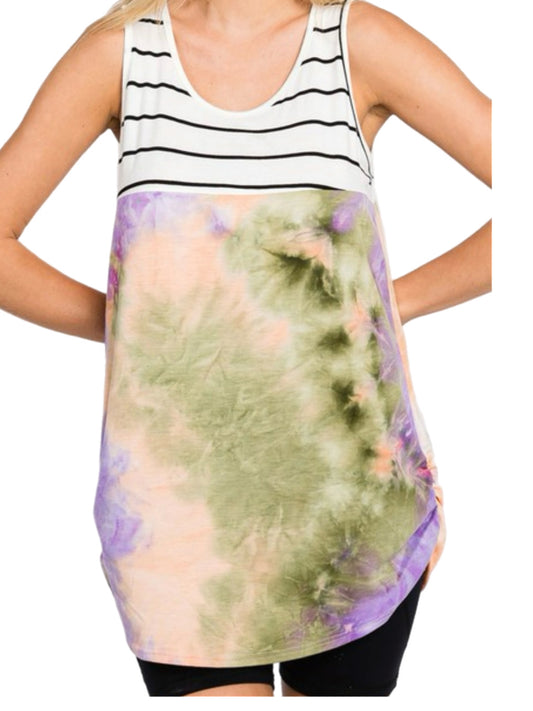 Stripe & Tie Dye Tank