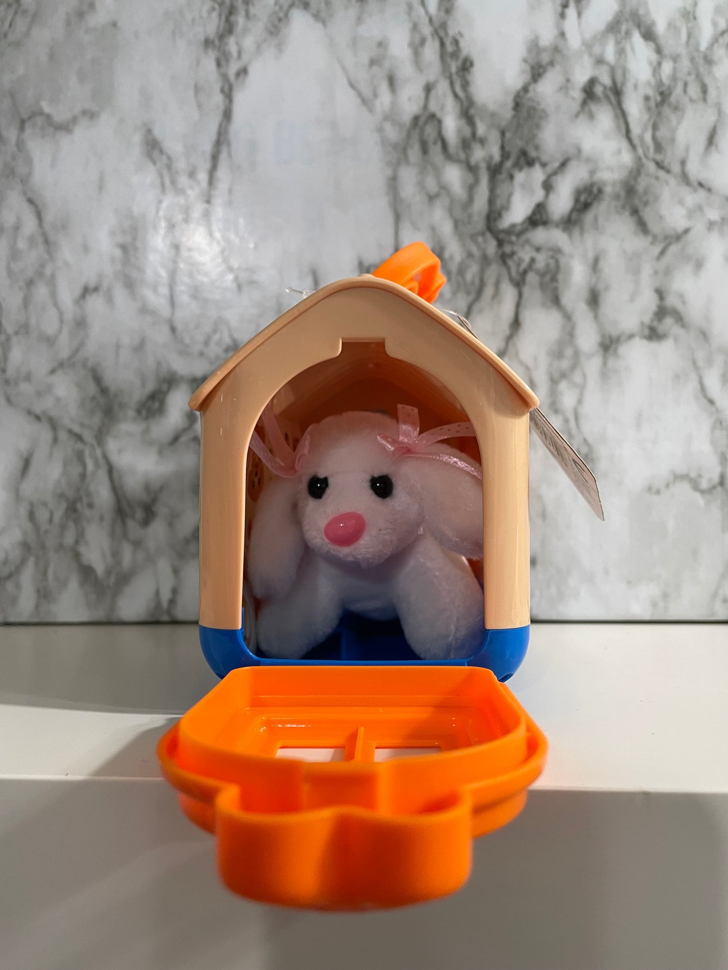 Pet Carrier w/ Plush Dog- Cream