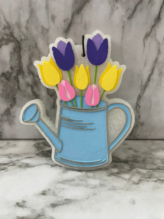 Watering Can w/ Tulips Freshie- Honeysuckle Jasmine