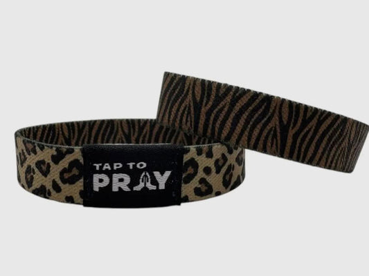 Tan Leopard/ Zebra Versible Bracelet