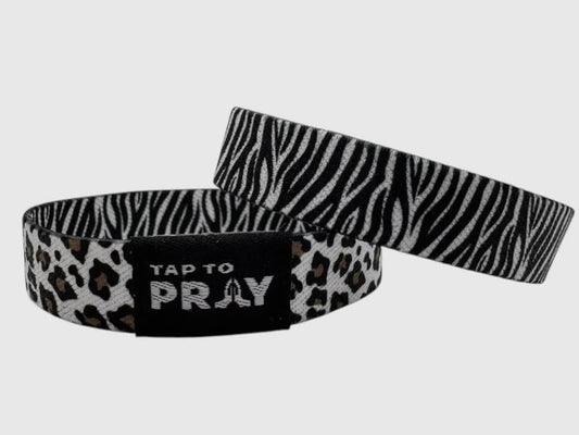 White Leopard/ Zebra Versible Bracelet