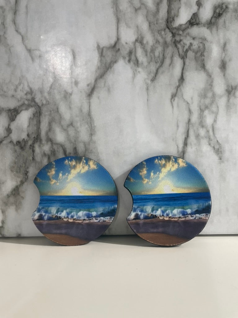 Beach View Neoprene Coaster Set