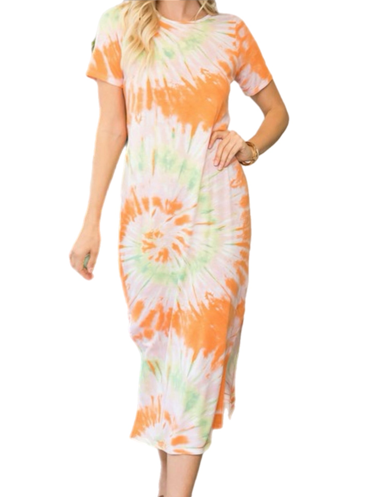 Orange Tie Dye Dress