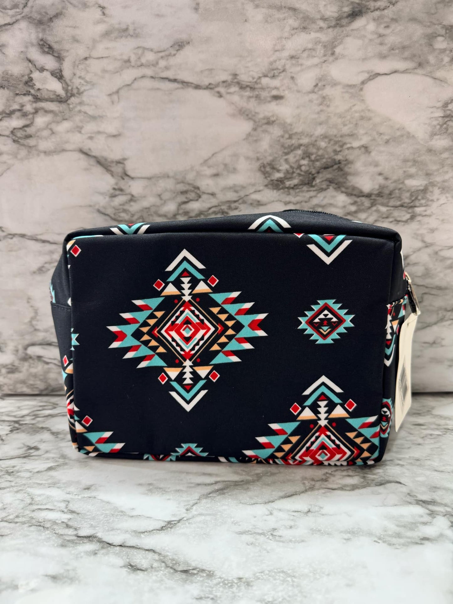 Black w/Multicolor Aztec Zippered Bag