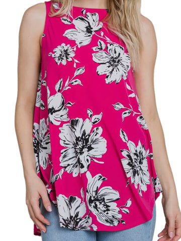 Pink Floral Tunic Tank