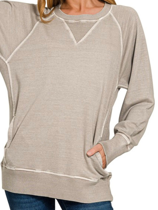 Sand Crew Neck w/ Pockets