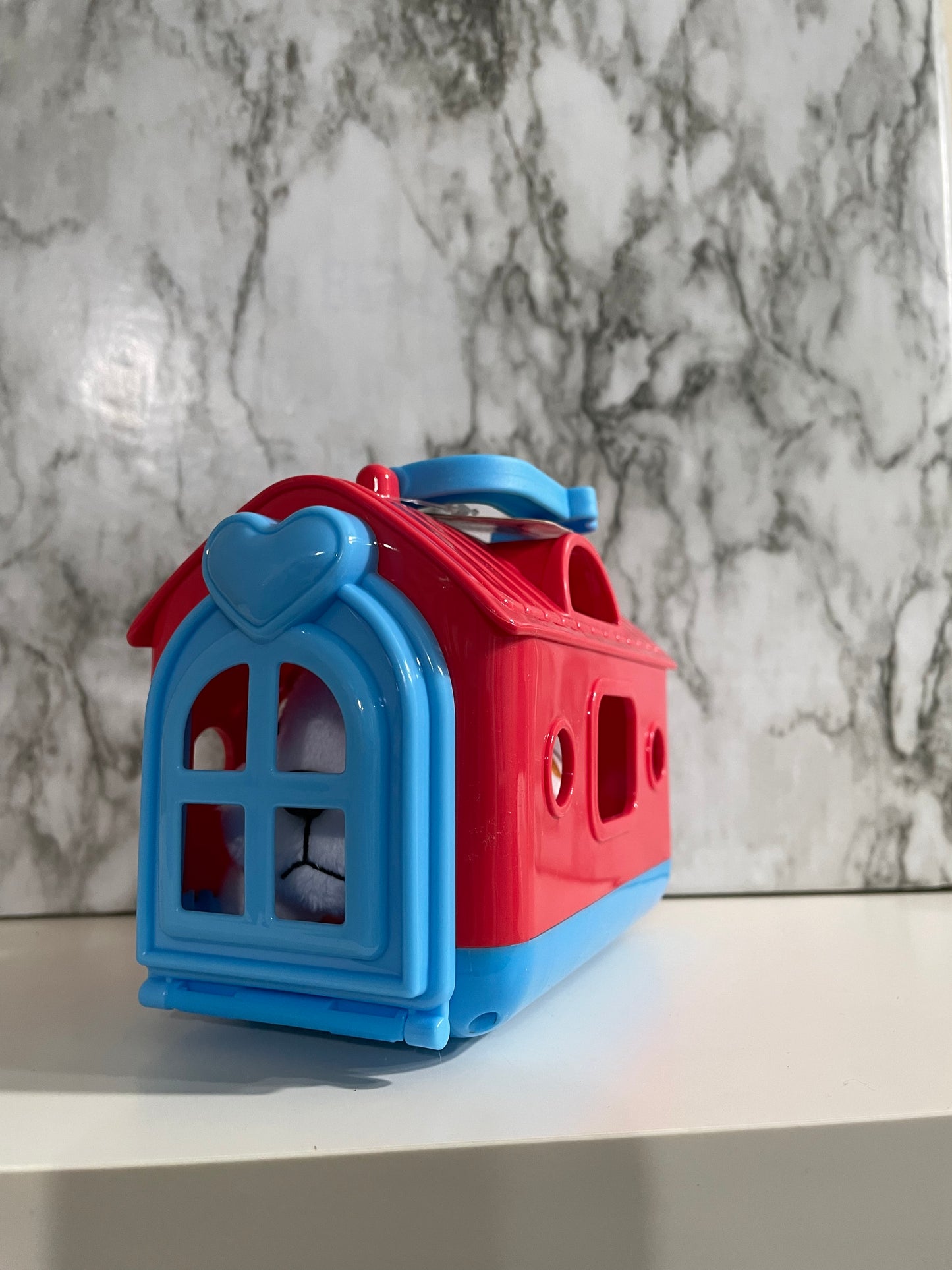 Pet Carrier w/ Plush Dog- Red