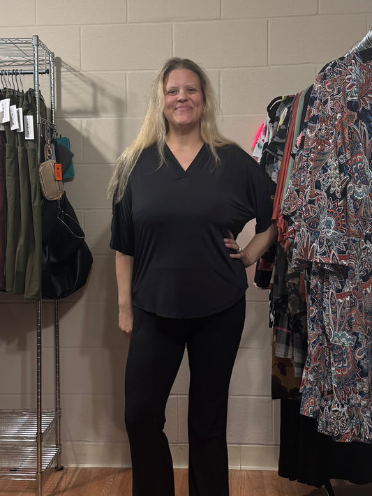 Black 3/4 Sleeve Top