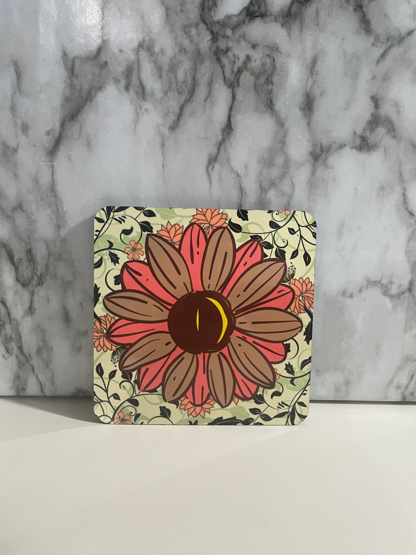 Rustic Floral Cork Coaster