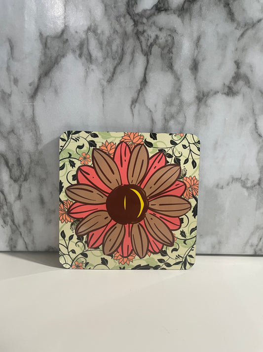 Rustic Floral Cork Coaster