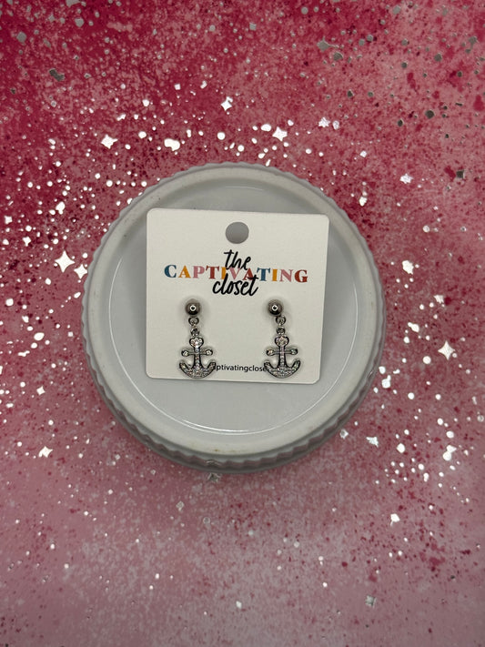 Sparkly Anchor Earring