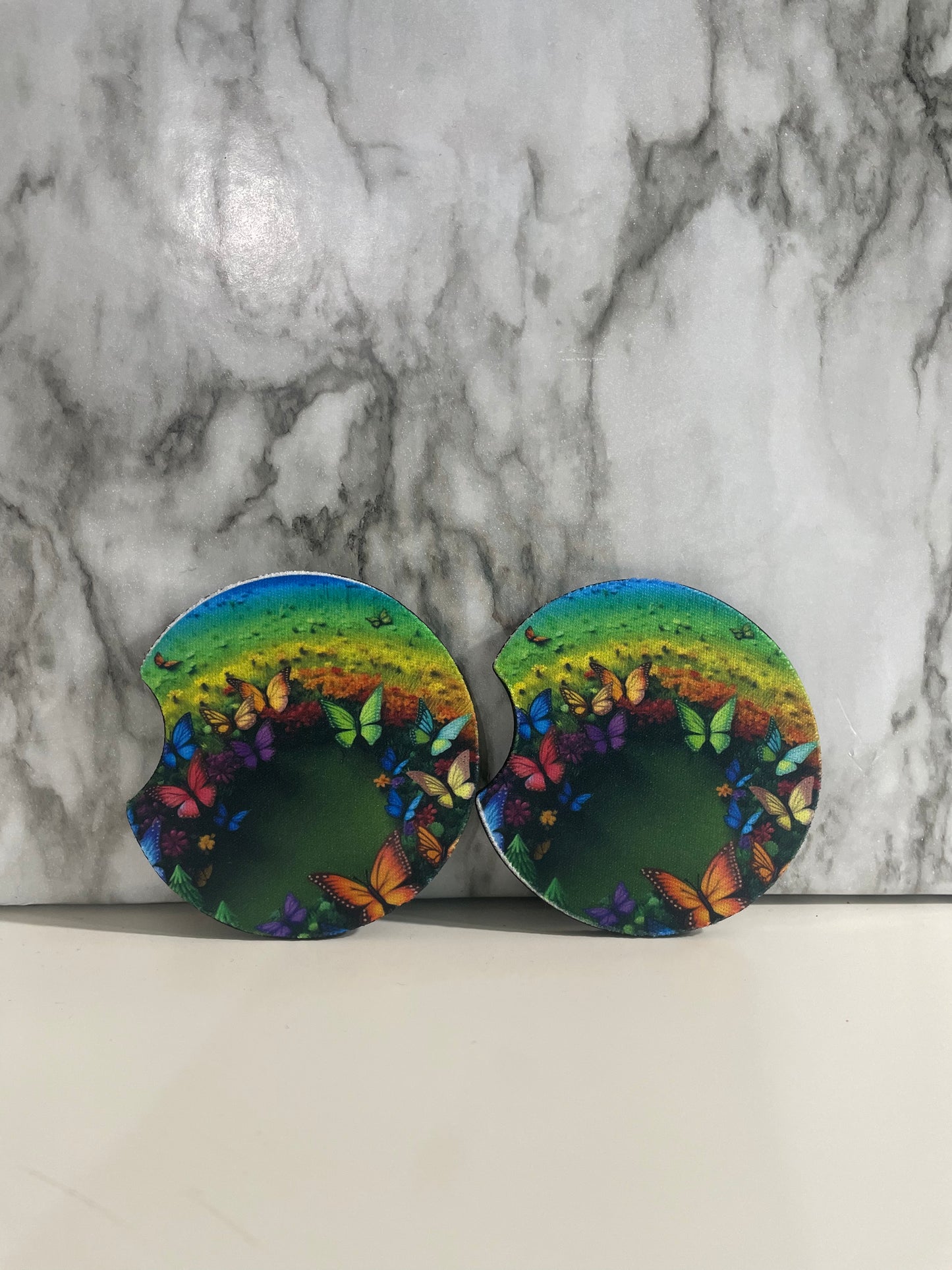 Colorful Butterfly Neoprene Coaster Set