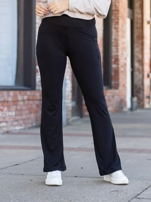 Black Bootcut Leggings w/ Pockets