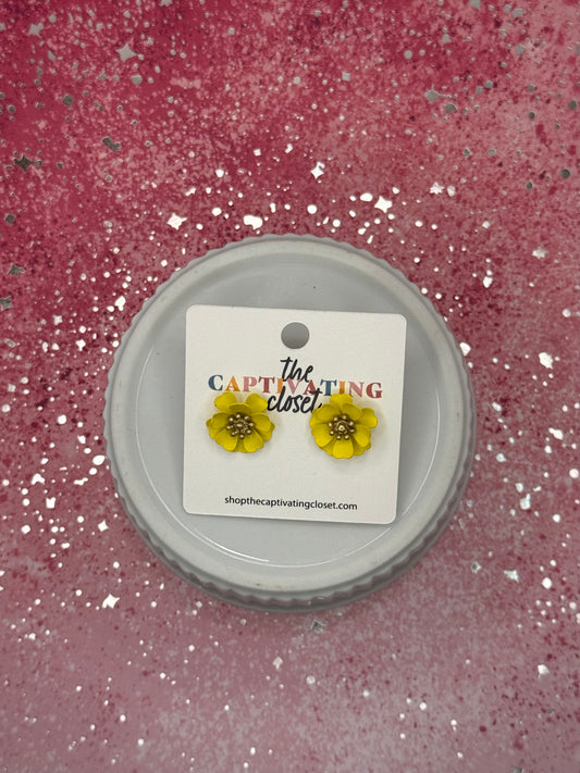 Yellow Flower Earring