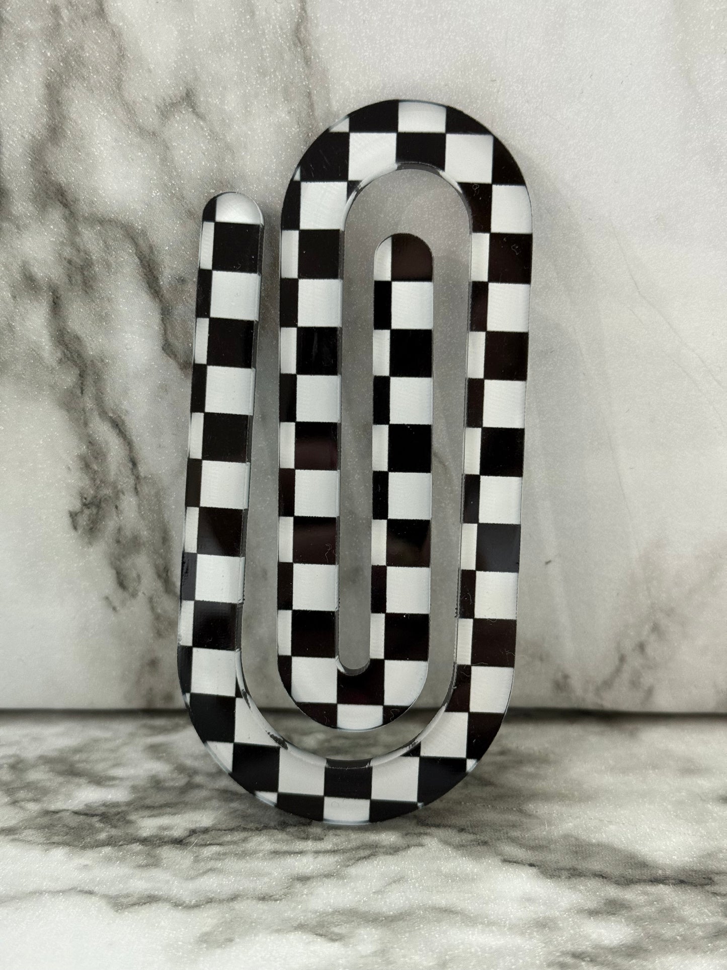 Jumbo Paperclip - Black Check