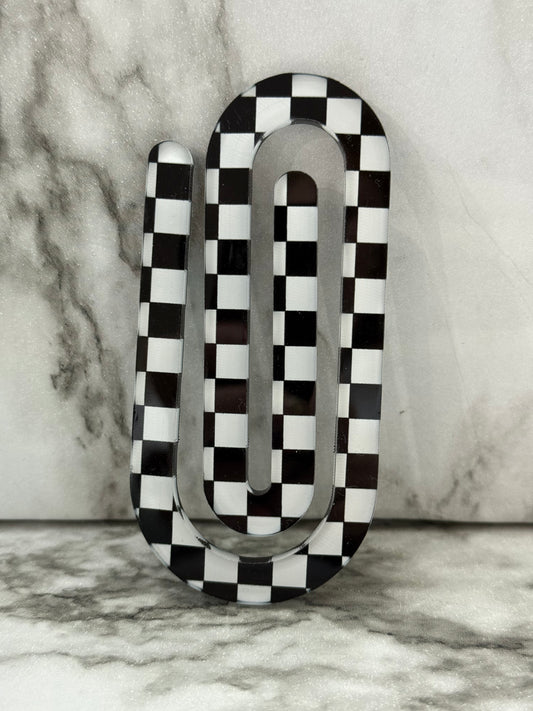 Jumbo Paperclip - Black Check