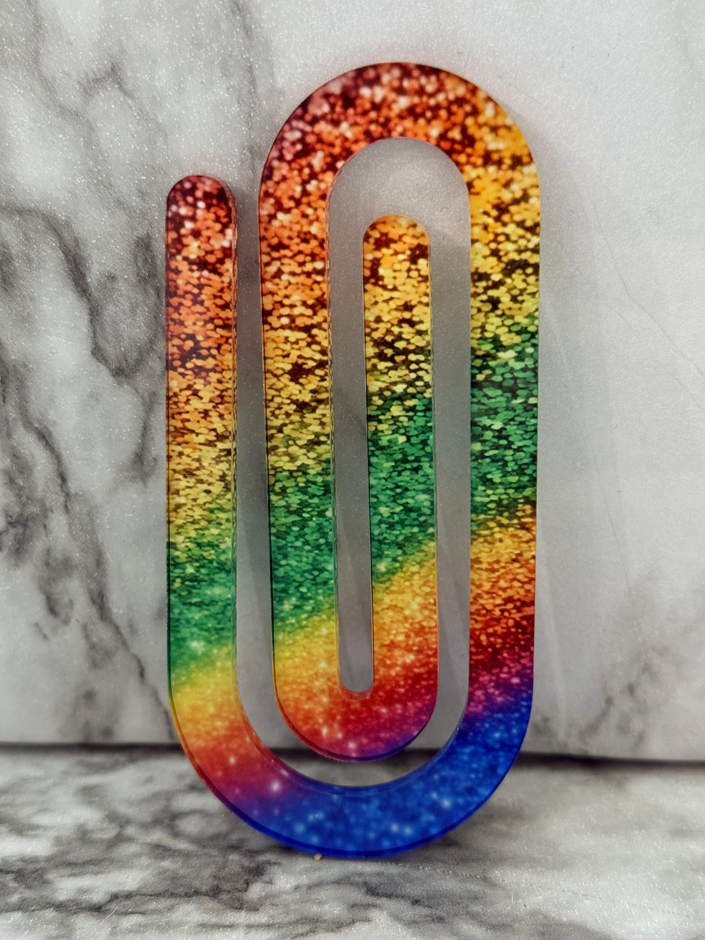 Jumbo Paperclip - Rainbow Sparkle