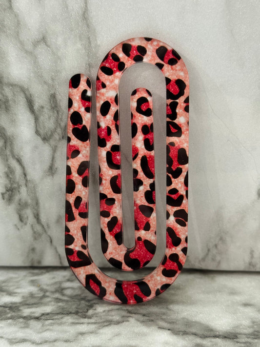 Jumbo Paperclip - Pink Cheetah