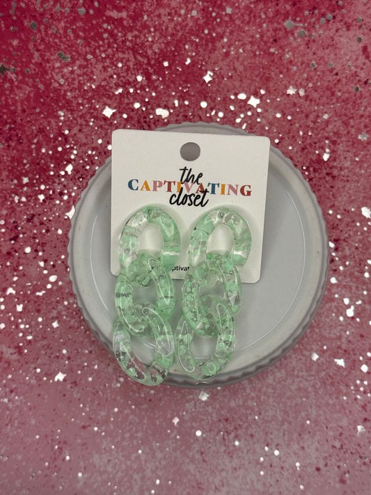 Green Dangle Earring