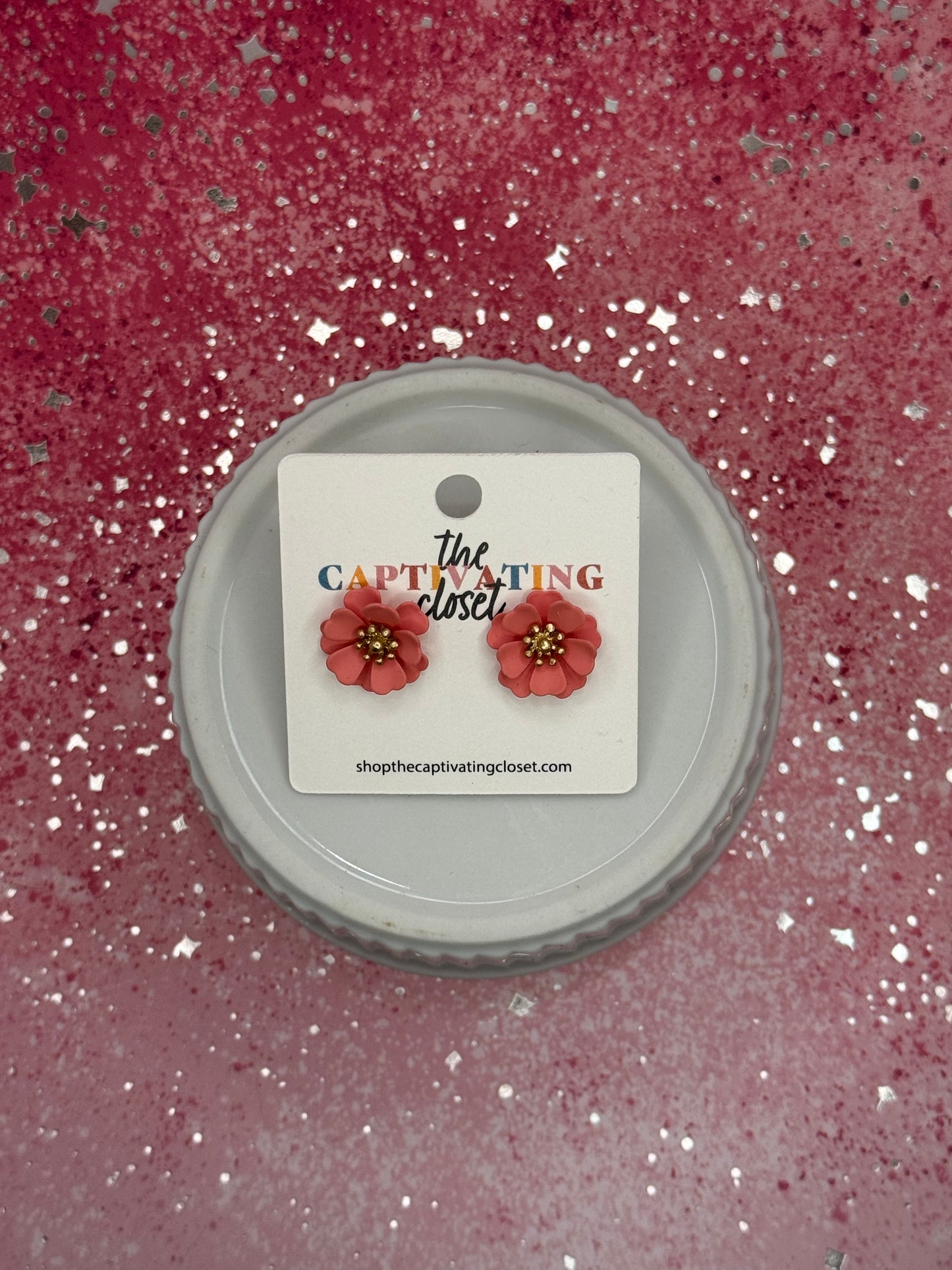Pink Flower Earring