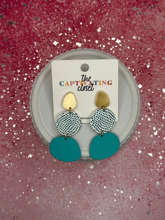 Teal Tiered Dangle Earring