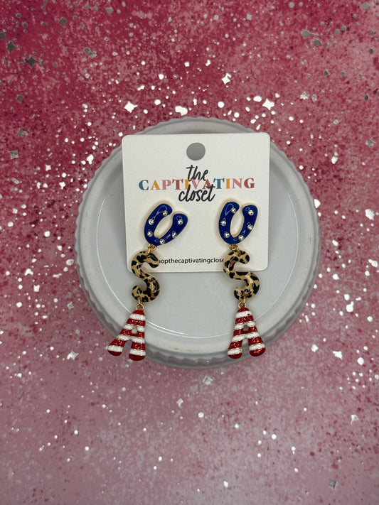 USA Dangle Earring