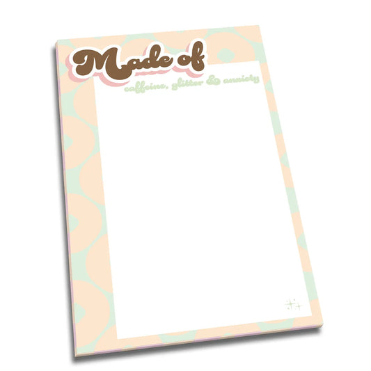 Notepad - Made Of Caffeine, Glitter & Anxiety